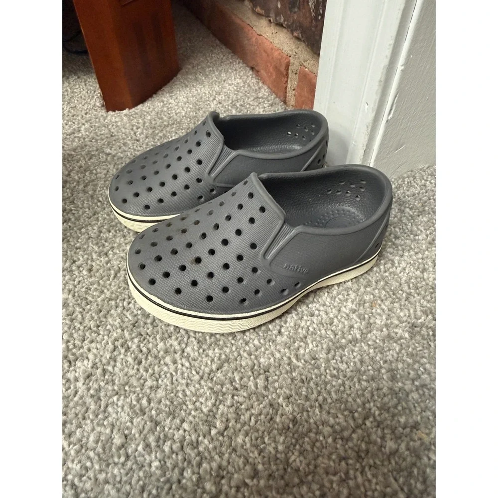 Native Miles Grey Toddler Slip On Water Shoes Perforated EVA C6